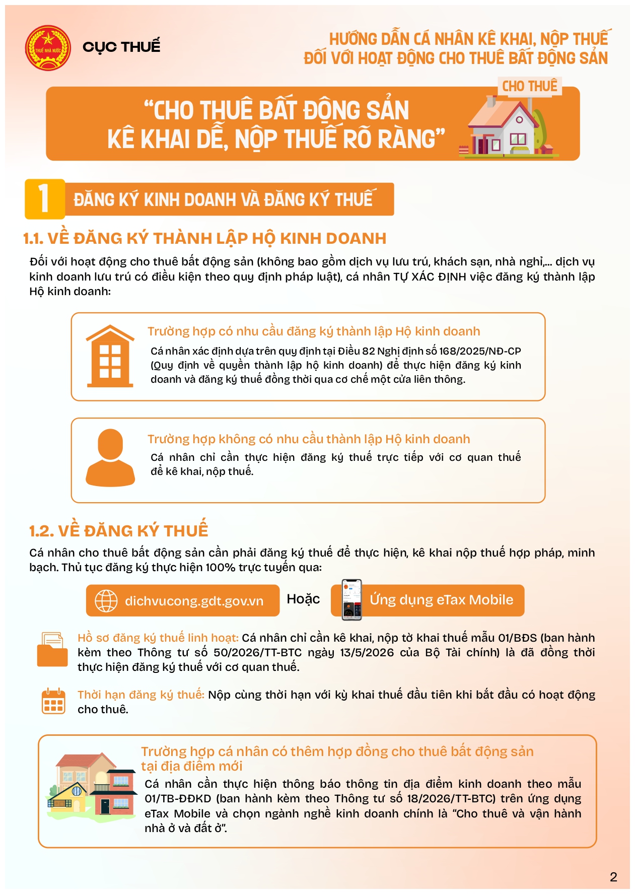 Hướng dẫn cá nhân kê khai nộp thuế đối với hoạt động cho thuê bất động sản
