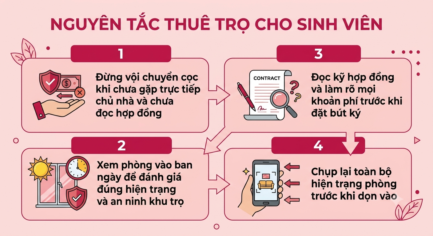 Mùa nhập học, sinh viên thuê trọ nhớ nguyên tắc này để không 